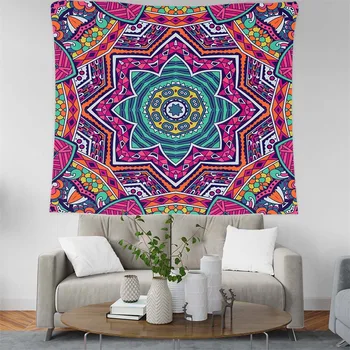

Geometric Patterny Decor Psychedelic Tapestry Wall Hanging Indian Mandala Tapestry Hippie Plaid Flower Tapestry Boho Wall Cloth