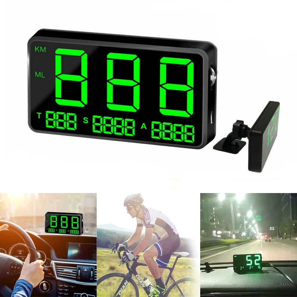 gps велометр-черный Digitaler gps-тахометр HUD MPH/км/ч