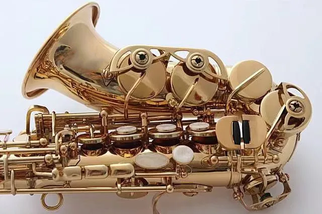 Изогнутый саксофон сопрано R54 латунные Sax накладки для мундштука колодки Reeds изгиб шеи чехол Sax перламутровые ключи сопрано sax