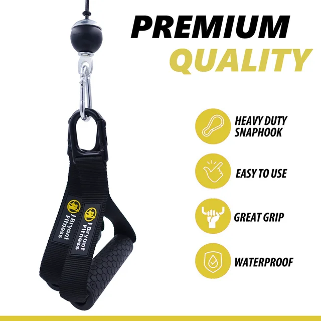 Heavy Duty Gym Handles Solid ABS Cores with Carabiner for Cable Machine Attachment Lat Pulldown Home Fitness Workout Accessories 5