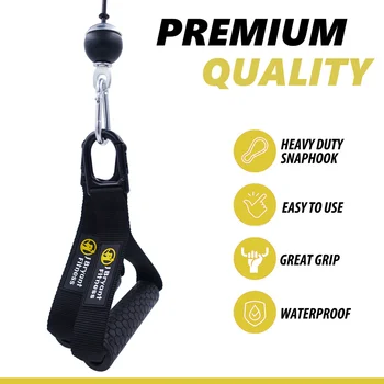 Heavy Duty Gym Handles Solid ABS Cores with Carabiner for Cable Machine Attachment Lat Pulldown