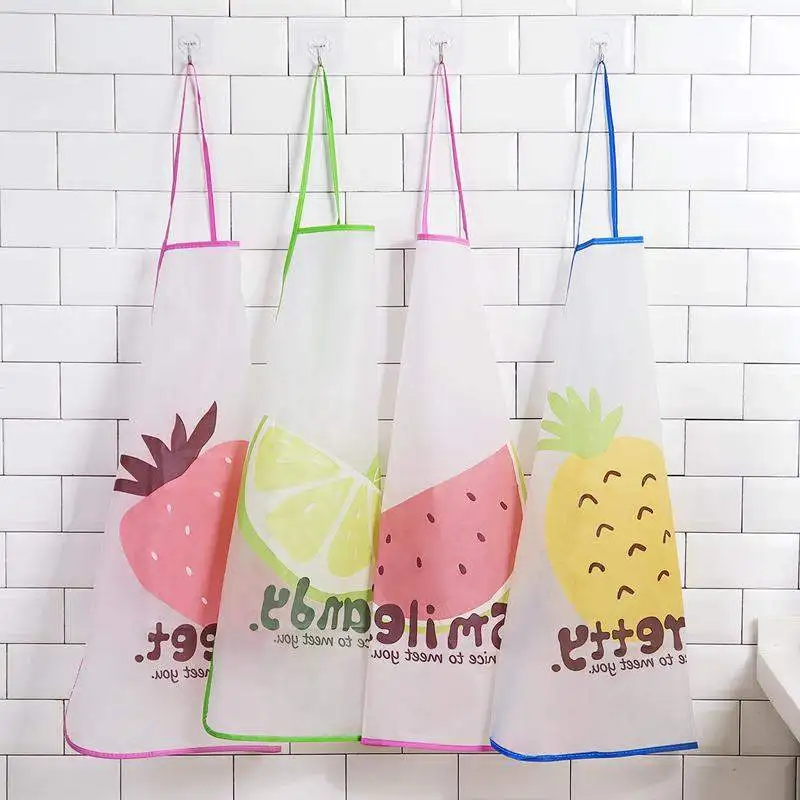 Cartoon waterproof apron for woman Anti-fouling and anti-oi Bibs Eating Clothes Drawing Cooking tool kitchen accessories | Дом и сад