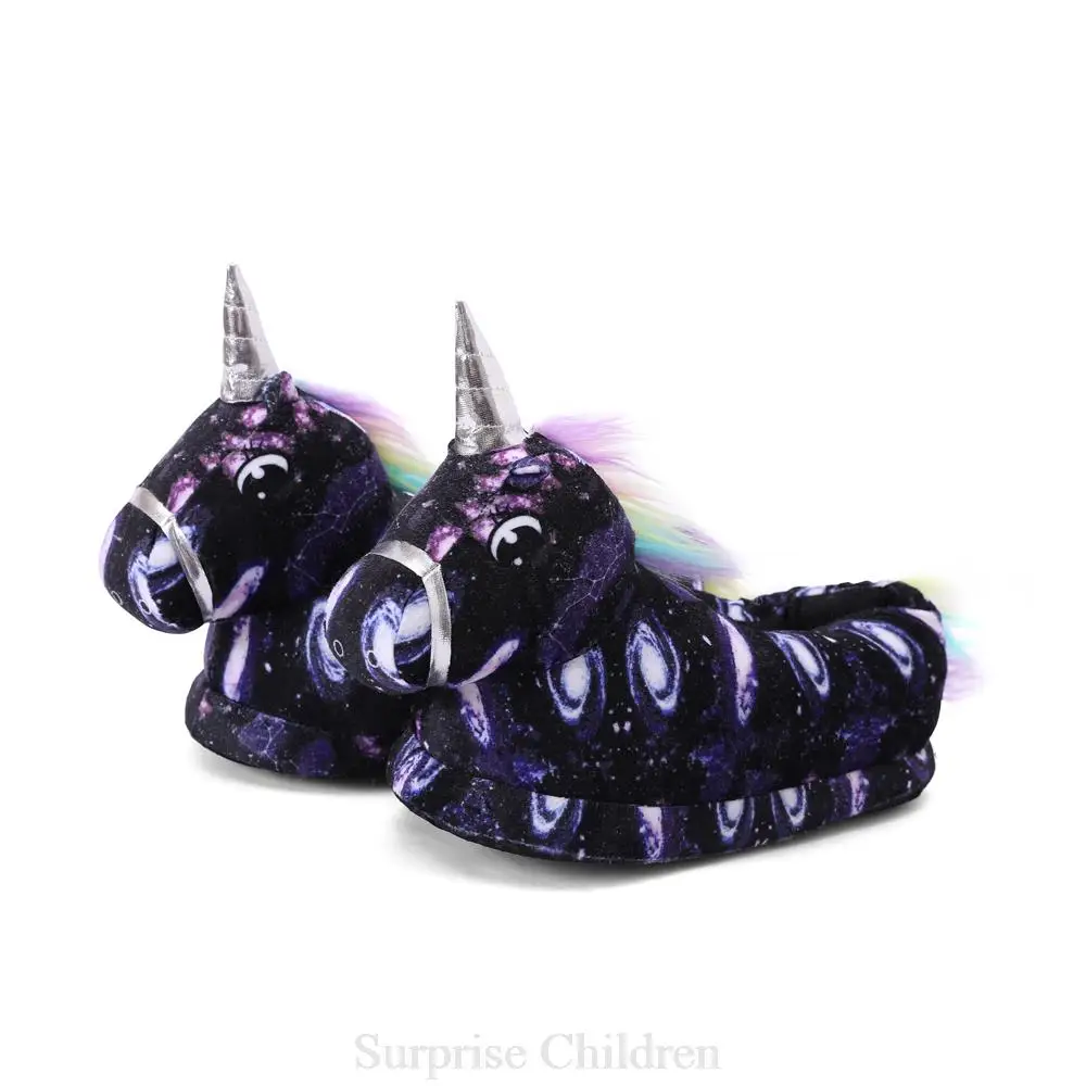 children's sandals Girl Rainbow Warm Slippers Cosplay Costume Matching Shoes Unicorn Warm Slippers For Children Funny Animal Tiger Bear Paw Shoes child shoes girl