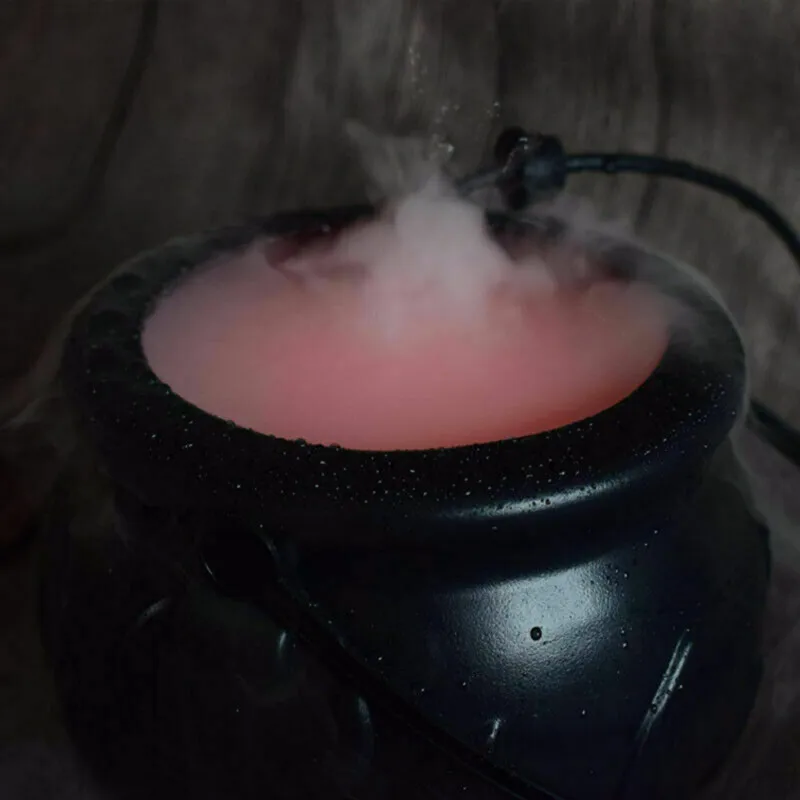 

24W Halloween Smoke Machine Fog Mist Maker Color Changing Cauldron shape smoke machine fogger Party decoration Prop