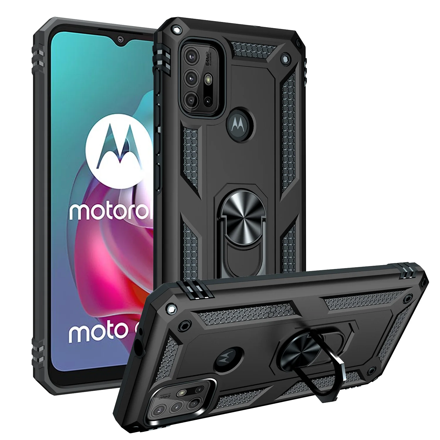 Военный армированный противоударный чехол для Motorola Moto G30 G10 магнитный