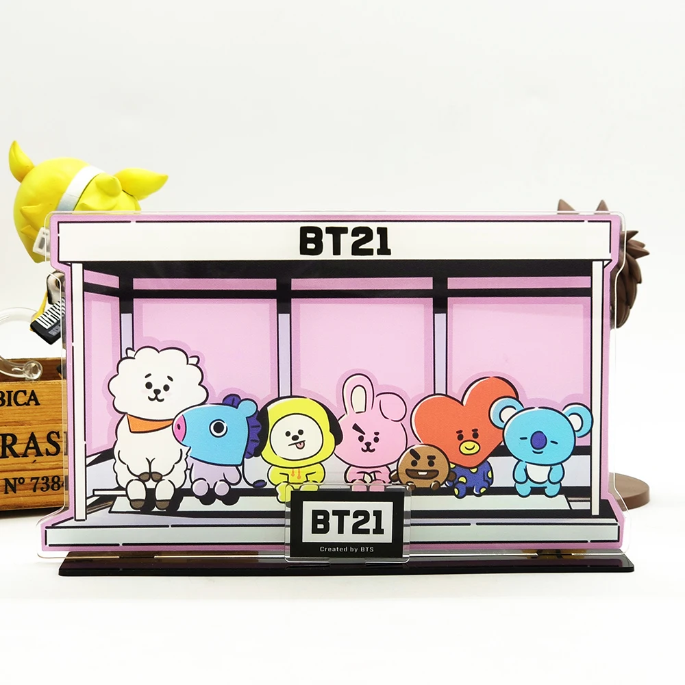 Love Thank You KPOP bangtan boys BT21 # B Группа семейная акриловая подставка фигурка TATA RJ CHIMMY COOKY SHOOKY MANG KOAY VAN