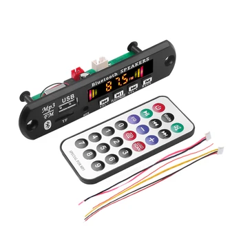 

12V Wireless Audio Color Screen Bluetooth MP3 Decoder Board MP3 Player USB TF FM Radio Module Remote Control For Car Speaker