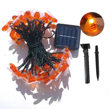 

15ft String Light 5.8M 30 LED Solar String Honey Bee Shape Warm Light Garden Decoration Waterproof Creative Tree Haning Lights