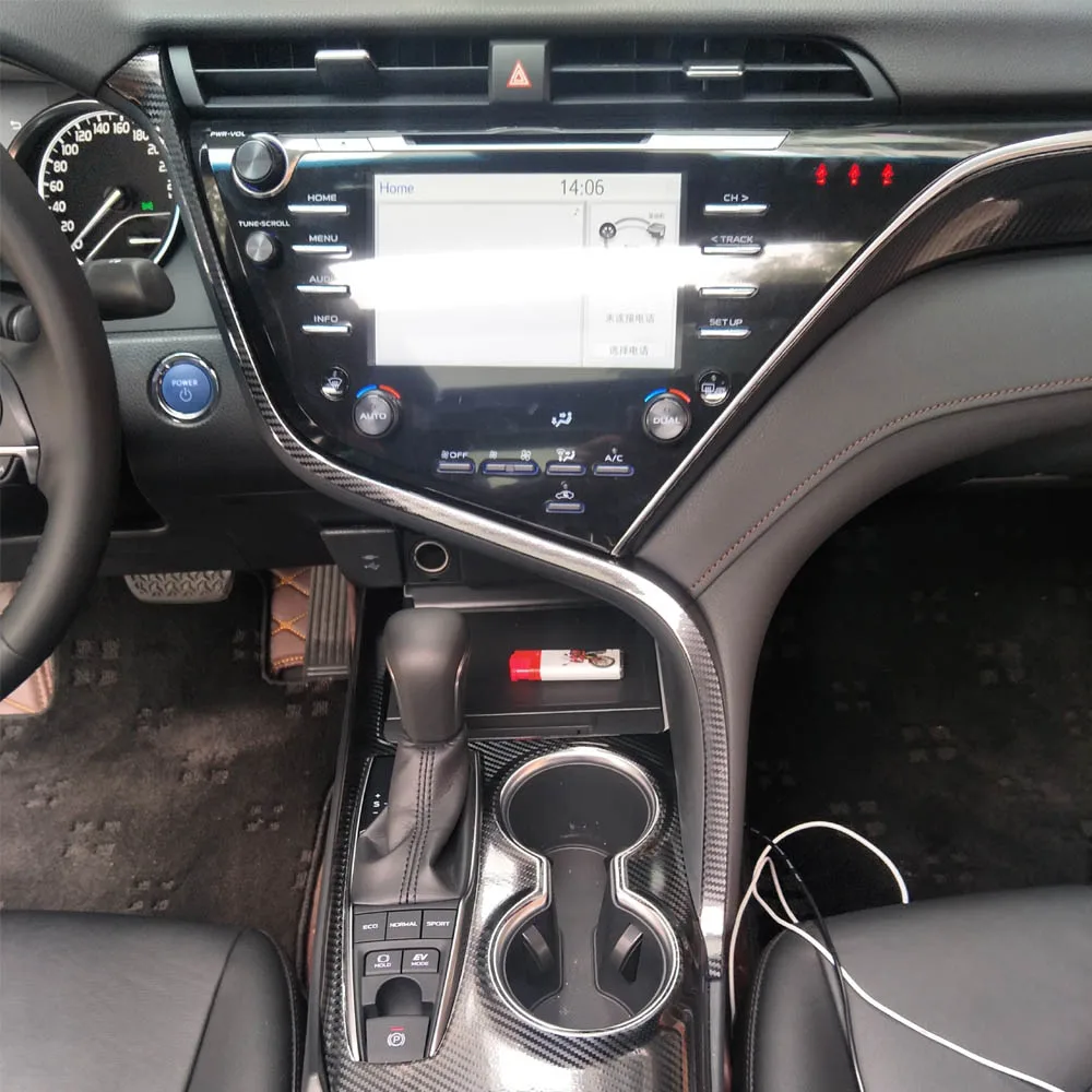 Для Toyota Camry XV60- внутренний центральный Управление Панель дверная ручка 5 мм Углеродистой волокно наклейки стайлинга автомобилей аксессуары