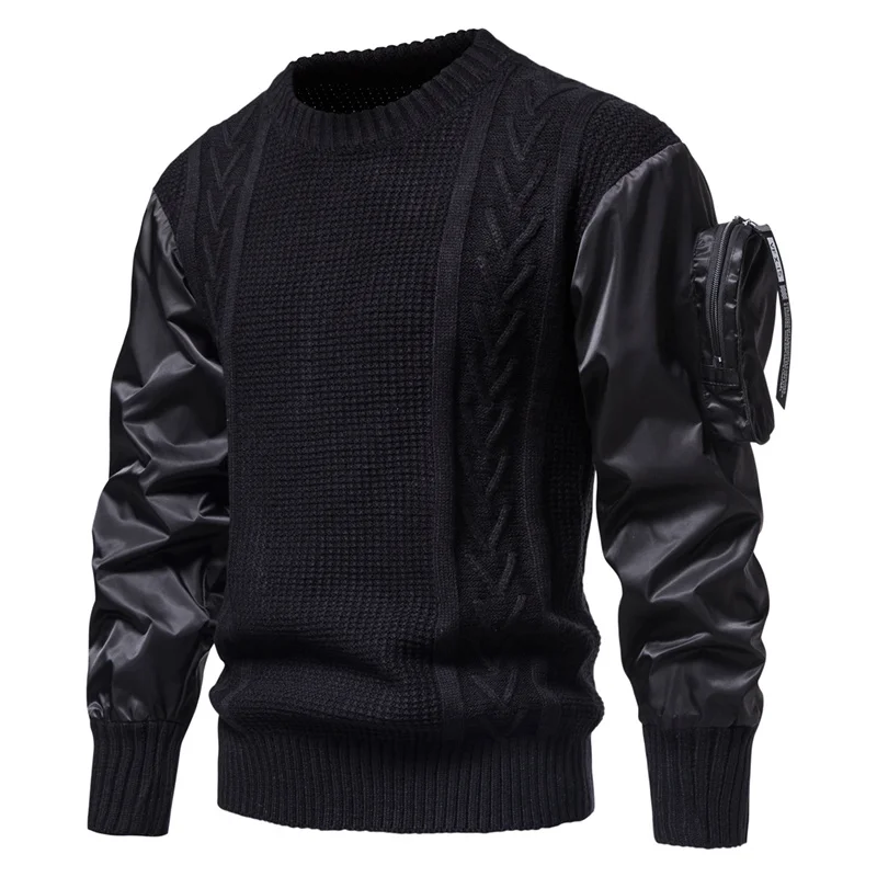 submariner jumper Army Sweater Men Tactical Military Outdoor Patchwork Arm Pocket Designer Pullover Jumper Sweaters Mens Jersey Hombre Streetwear the dude cardigan