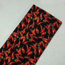 Горячая Пряная хлопковая ткань с принтом Красного перца, 50x105 см, фруктовая ткань, Лоскутная Ткань для одежды, платья, вечерние, для украшения дома