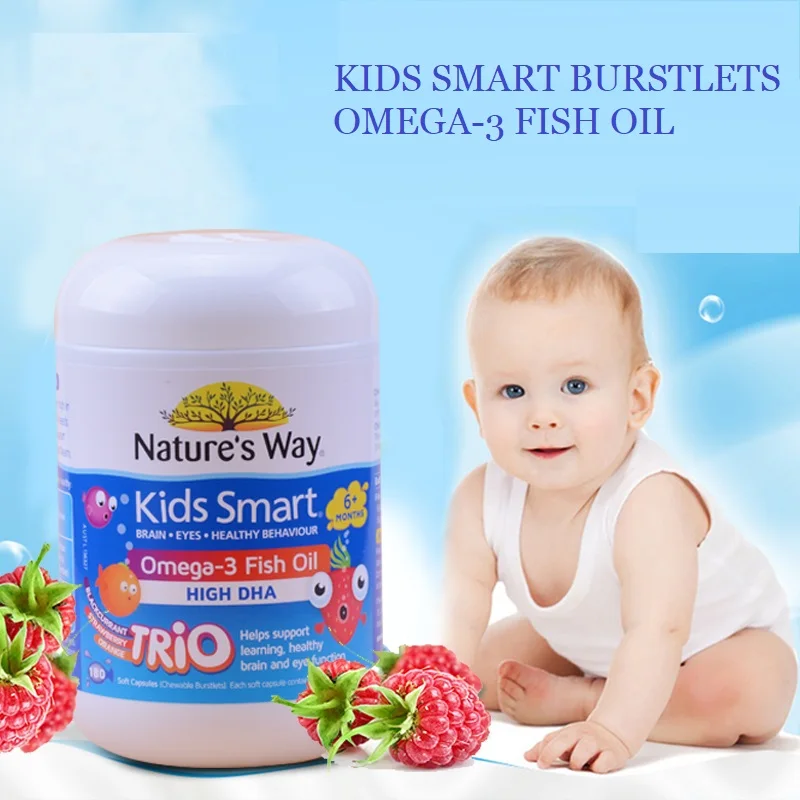 Природа путь Дети умный Omega3 Рыбий жир 180 шапки EPA DHA дополнение для здорового
