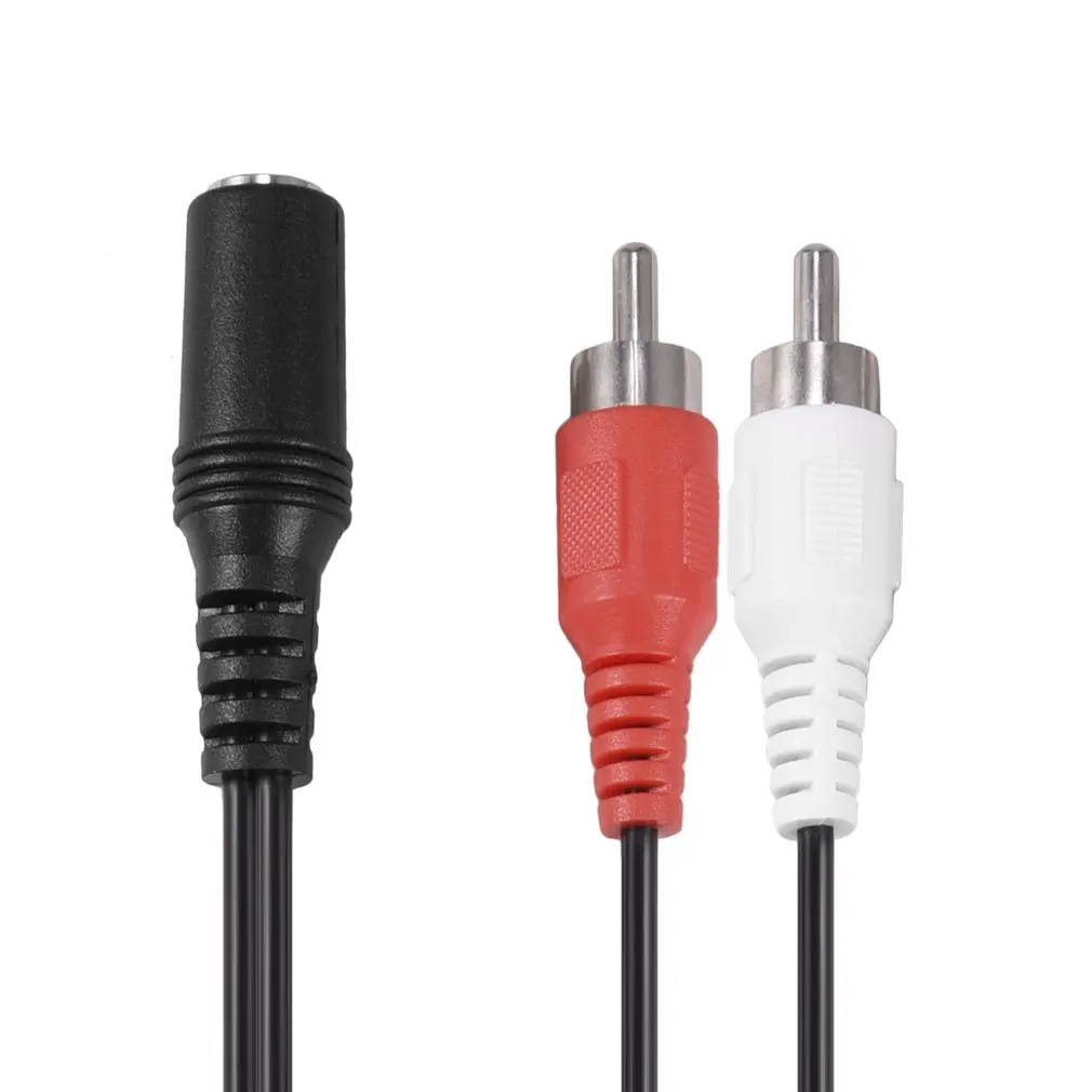 Универсальный 3 5 мм стерео аудио разъем для 2 RCA Aux кабель наушников компьютера