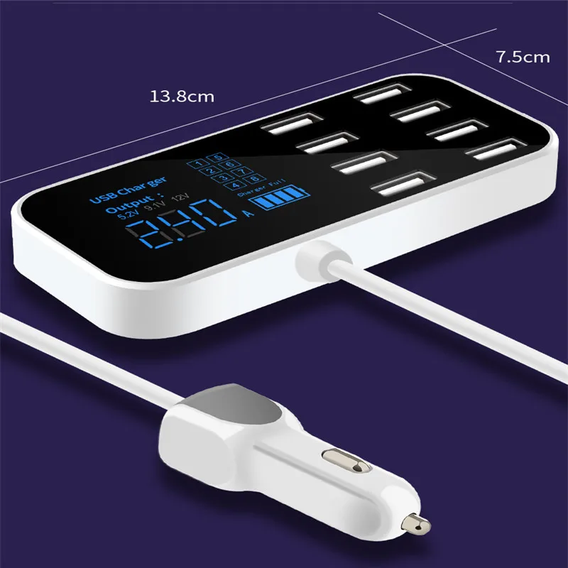 8 портов USB зарядное устройство концентратор адаптер для смартфона планшета настенное зарядное устройство Универсальный светодиодный настольный usb зарядная станция Базовая розетка питания