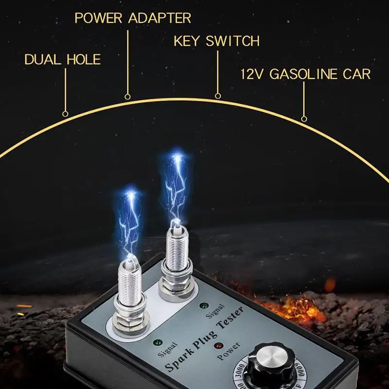 Onever двойное отверстие автомобильный тестер свечей зажигания автомобильный инструмент для ремонта зажигания штепсельный Анализатор диагностический инструмент автомобильный тестер свечей зажигания