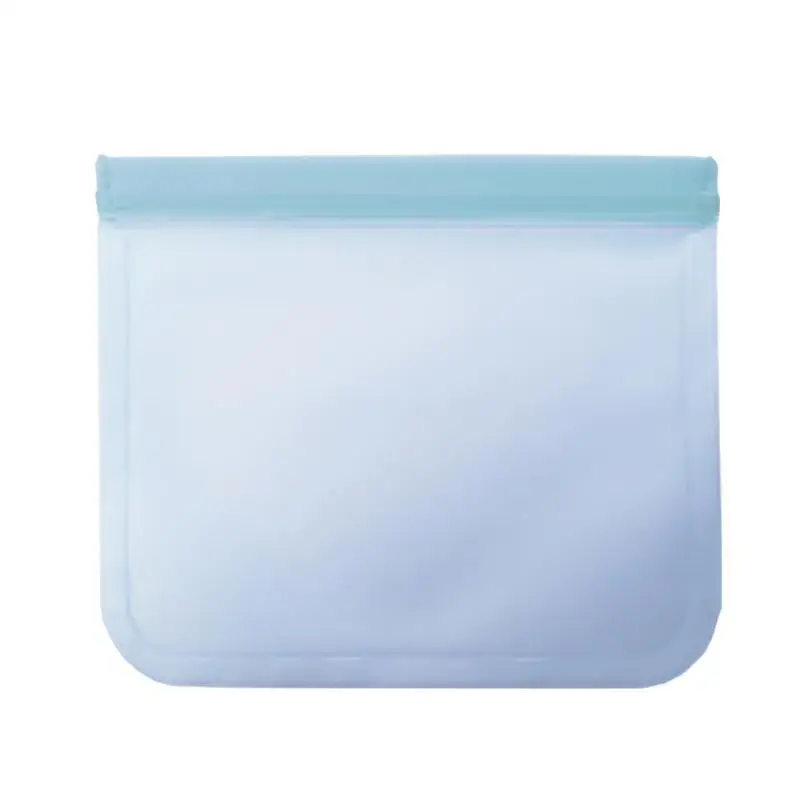 Креативные герметичные силиконовые контейнеры для хранения еды многоразовые стоячие контейнеры застежка-молния Сумка чашка свежая сумка для хранения продуктов - Цвет: light blue