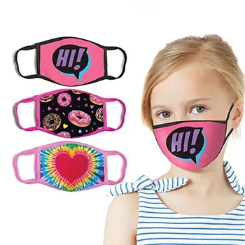 

1/2/3 Pcs Masks Child Fashion Printing Mouth Masks Windproof Fog Haze Cartoon Candy Cat Print Cotton Mask Face Sheild Mascarar