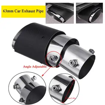 

63-87mm Car Exhaust Pipe Muffler Carbon Fiber Adjustable Exhaust Tip Auto Tail Tube Universal For Mazda/Suzuku/VW/Honda