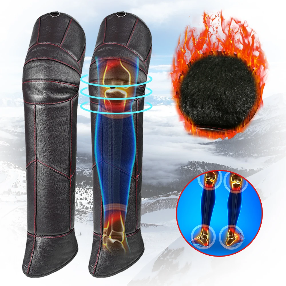 Motorcycle Leather kneepads long full Calf COW Winter waterproof Knee pads Skiing skating protector windproof warm knee | Автомобили и