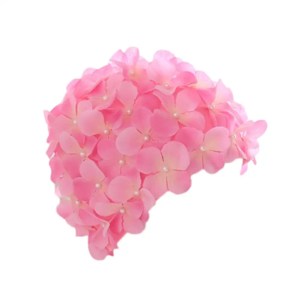 Pink 3D Романтические цветы плавать ming cap Женские очки для плавания эластичный Бассейн Водные виды спорта плавать шляпа, шапочка для купания - Цвет: Pink
