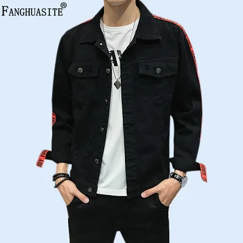 

Men Spring Denim Jacket Cowboy Slim Fit Bomber Outwear Jacket Denim Coat Clothing Men's Jean Jacket Hip Hop Embroidery Coat D236
