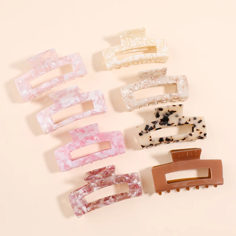 wide headbands for short hair DEFECTS LOGO   ____  10.2cm large size acetate acrylic marble retro hair accessories Simple ins hair claw clips ladies headbands for short hair