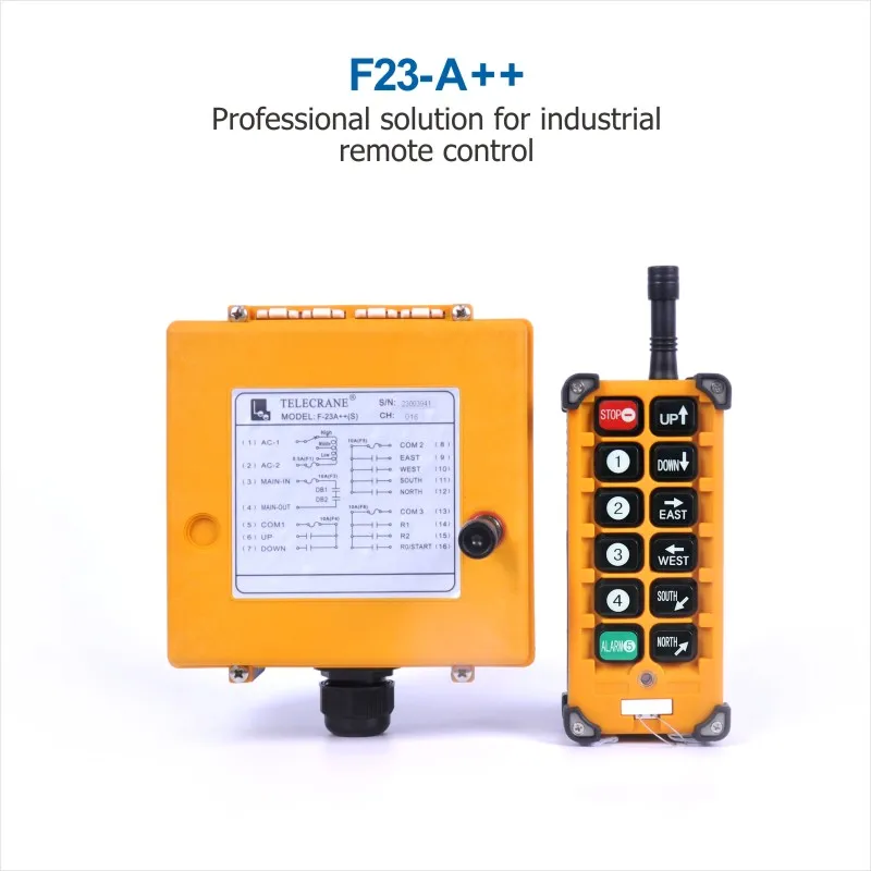 Industrial Wireless Radio remote controller switch 1receiver+ 1transmitter speed control Hoist Crane Control Lift Crane F23-A++S 3000m dc12v 24v 36v 8ch 8 ch radio controller rf wireless remote control overhead travelling crane system receiver 868mhz remote