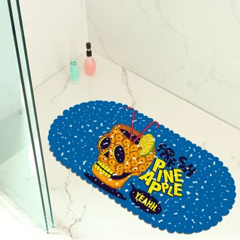 

Individuality Skull Bathroom Decor Oval Shower Pad Non-slip Sucker Bath Mats Eco-friendly Bathroom Carpet PVC Shower Rug Carpet