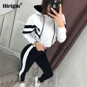 

2 Piece Set Women Hoodies Pant Sports Clothing Set Warm Newest Clothes Ladies Solid Tracksuit Women Set Top Pants Suit Female