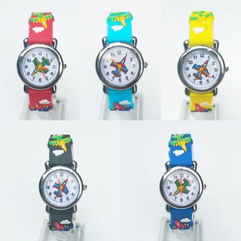 

New Aircraft Car Cartoon Watch Fashion Children Dress Analog Quartz Kids Digital Watch Boys Girls Unisex Watches Students Clock