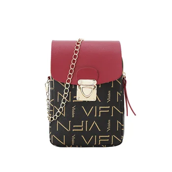 

Contrast printing shoulder bag 2020 letter chain small square bag cross arm mini mobile change bag