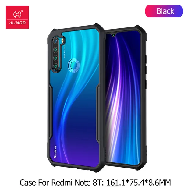 Black no Ring Xundd для Xiaomi Redmi Note 8T чехол с магнитным кольцом держатель PC+ TPU бампер чехол для Xiaomi Redmi Note 8 Pro 8T чехол Coque Capa - Цвет: Black no Ring