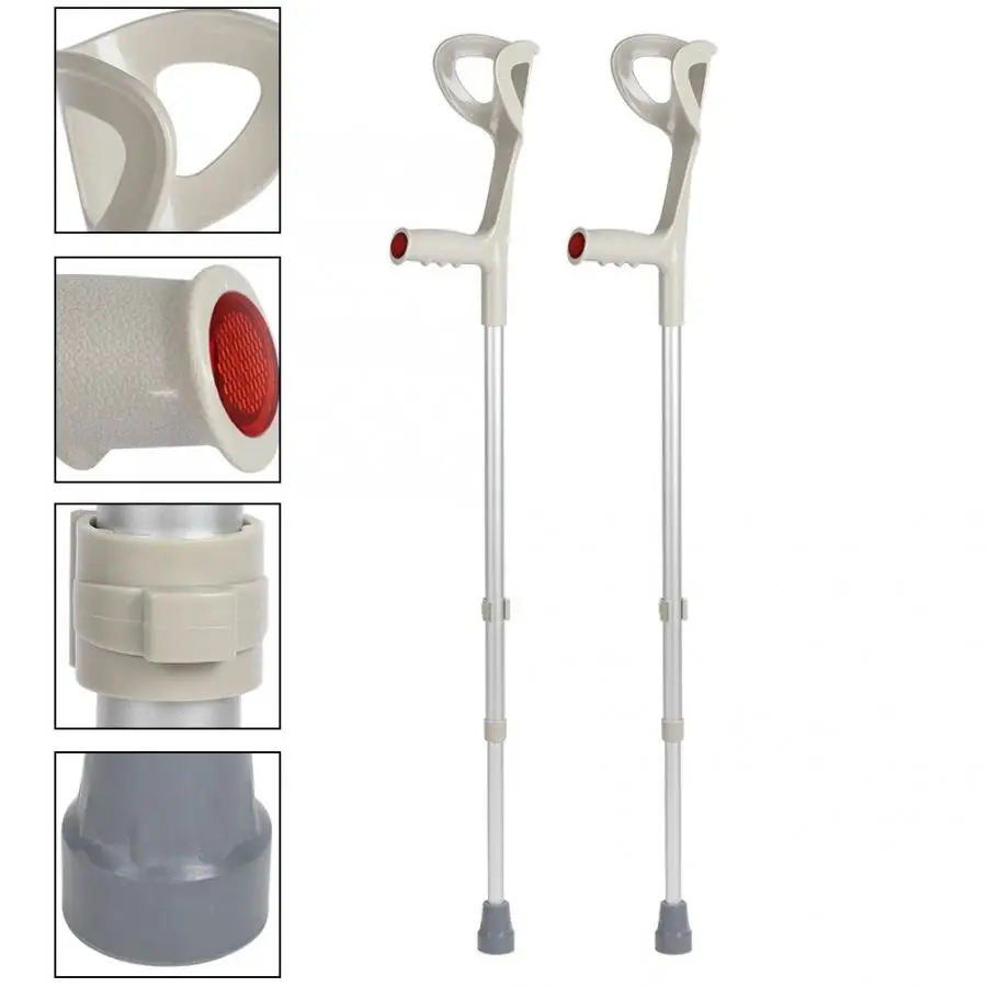 Oversea Fast Shipping 2Pcs Walking Aid Underarm Forearm Crutch Adjustable Disability Arm Cuff Stabilizing Crutches