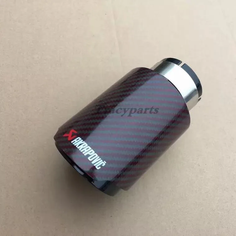 1 шт. Akrapovic глянцевый красный карбоновый Глушитель Черный Нержавеющая обычный наконечник хвостовые трубы универсальные прямые из нержавеющей стали