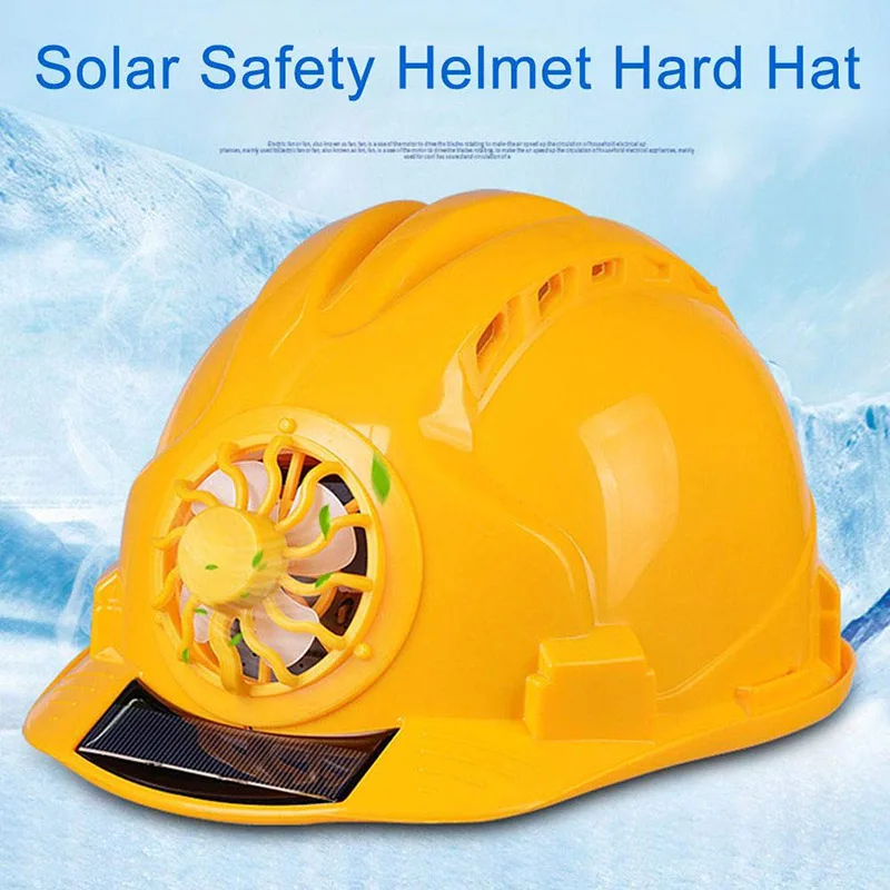 

Solar Fan Working Helmet Adjustable Ventilation Sunscreen Waterproof Architecture Worker Cap WWO66