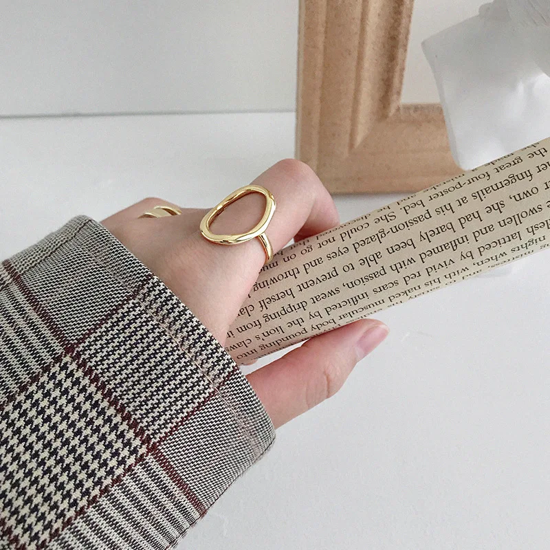 XIYANIKE Silver Irregular Hollow Opening Rings for Women Couple Fashion Simple Geometric Party Jewelry Gifts silver rings silver ring