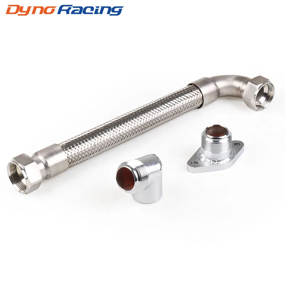 38mm Wastegate Braided Flex SS Dump Tube Pipe Kit Stainless Steel Weld