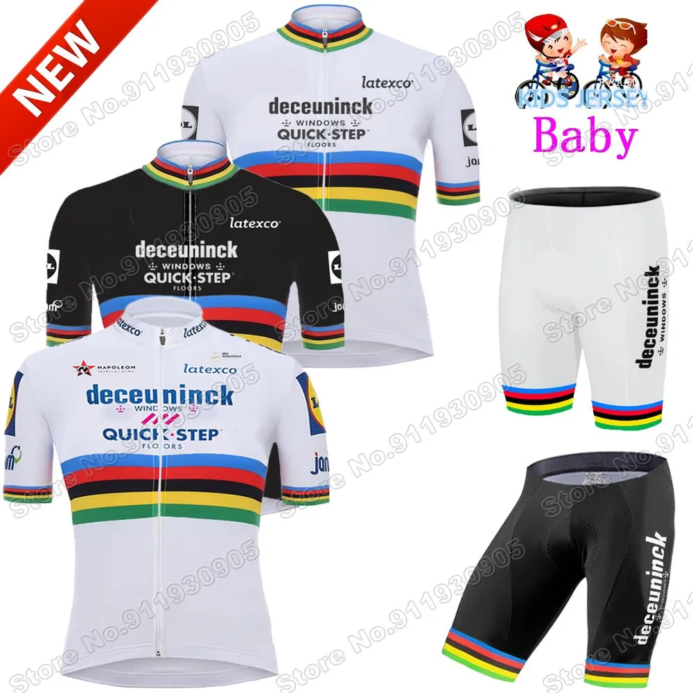 Коллекция 2021 года детская одежда Maillot Quick Step World Champion для езды на велосипеде