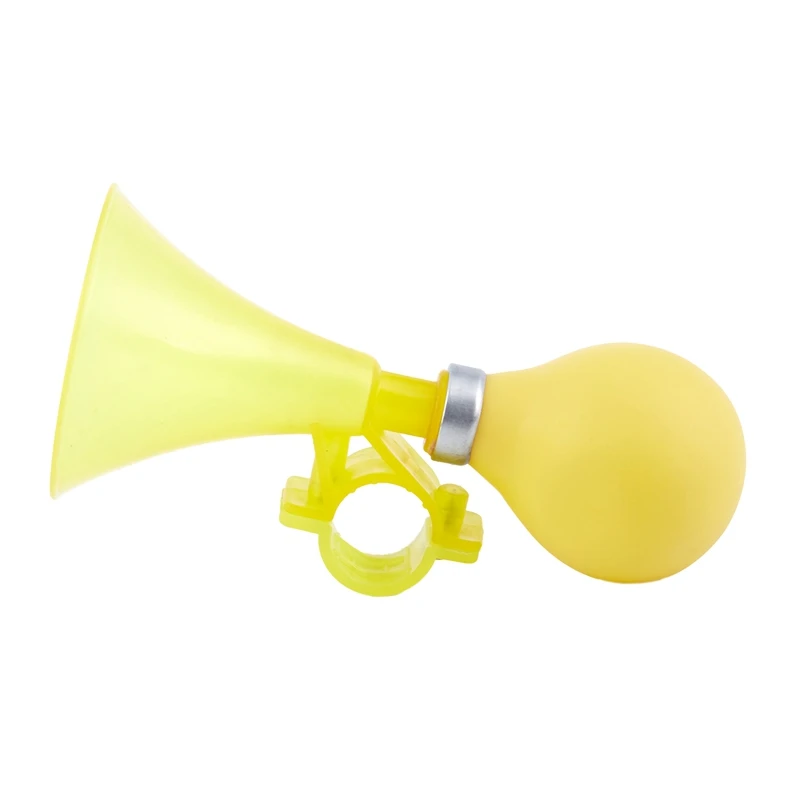 

Yellow Rubber Bulb Shape 24mm Dia Plastic Clasp Horn Trumpet for Bike
