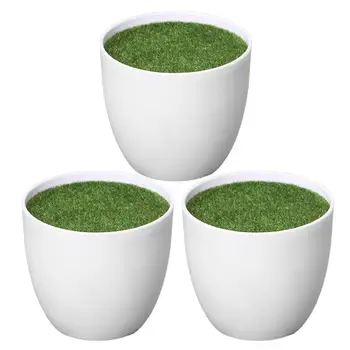 

3pcs Durable Imitation Porcelain Basin Creative Flower Arrangement Simple Green Plants Flowerpot for Home Office Decoration