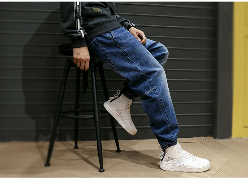 Осенние модные уличные мужские джинсы свободные винтажные дизайнерские штаны-карго из денима штаны-шаровары джинсы большого размера S-5XL