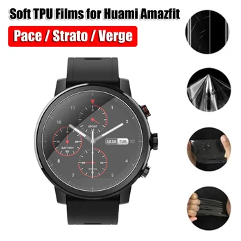 

For Huami Amazfit Pace Stratos Verge Lite TPU Hydrogel Film Full Cover Screen Protectors Anti Scratch Film High Qualtiy