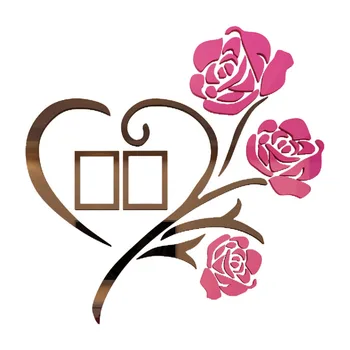 

New Wedding Gift Rose Decor Wall Sticker Creative 3d Acrylic Wall Stickers 1pcs Home Sticker Bedroom Sofa Tv Background Q