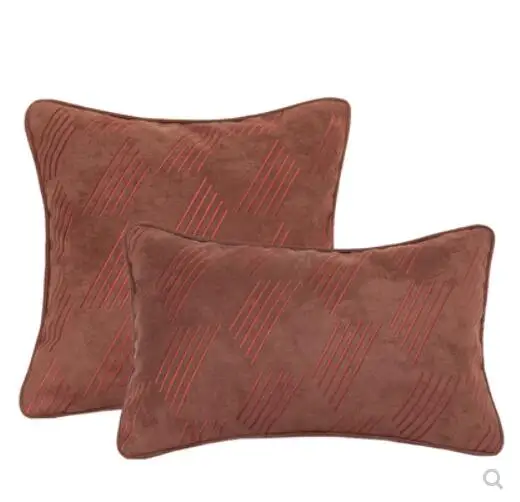 

Modern simple red brick red geometric thread embroidered cushion cover sofa pillowcase