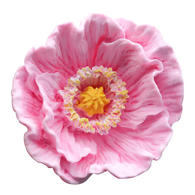 3D Flower Candle Wax Silicone Soap Mold DIY Poppy Gypsum Plaster Mould Clay Decoration Resin Moulds 1PCS