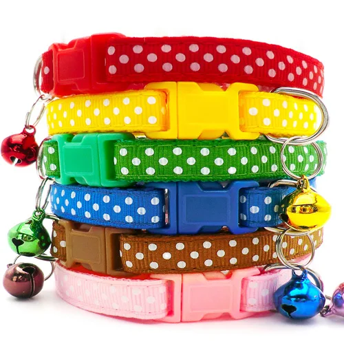 Wholesale 24Pcs With Bell Collars Delicate Safety Casual  Dog Collar Neck Strap Fashion Adjustable Camo Bell Pet Dog Collar 