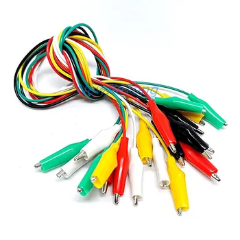 

10pcs DIY Test Alligator Clips 28mm Electrical Leads Alligator Double-ended Crocodile Clips Roach Clip Test Jumper Wire 50cm
