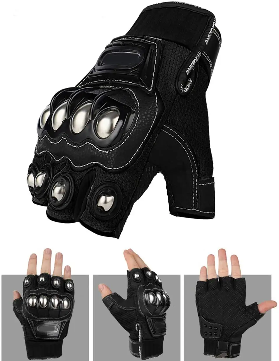 Taktische Handschuhe für Motorradfahren, Stahl, Sicherheit, Schlagring, Knöchelschutz, Outdoor, Radfahren, Rennen, Fahrradfahrer, Selbstverteidigung – Detail 16