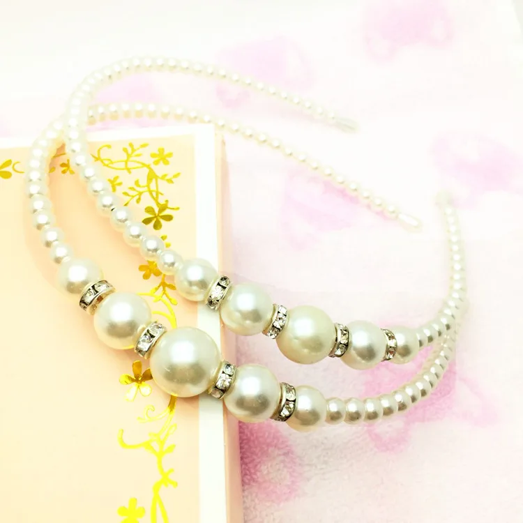 New Style Korean-style Hair Accessories Fashion Man-made Diamond Hair Bands Pearl Headband Small Jewelry 2 Yuan Shop Stall Suppl