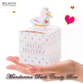 

free shipping 150pcs Cute duckling candy box personality baby shower birthday special delivery DIY wedding creative candy box